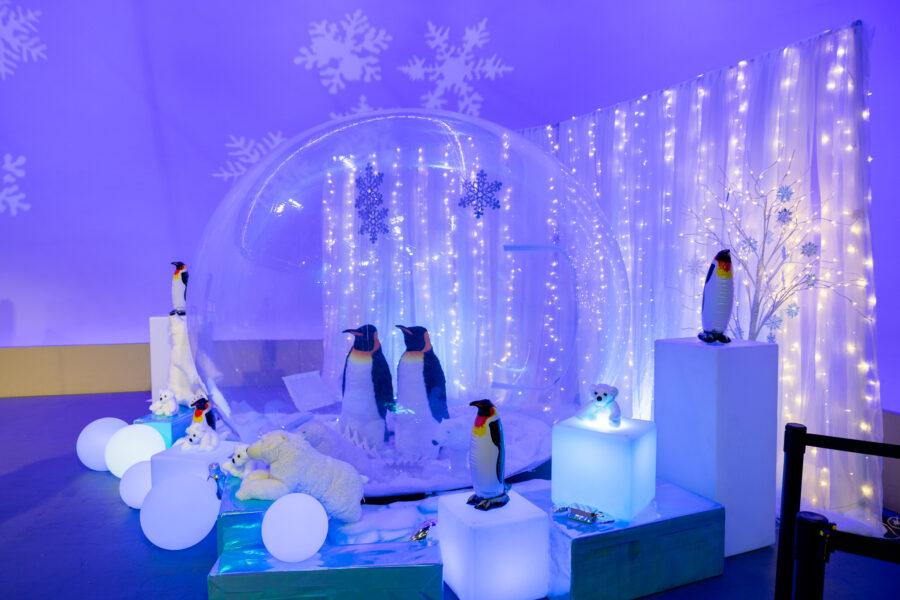 immersive winter themed holiday decor