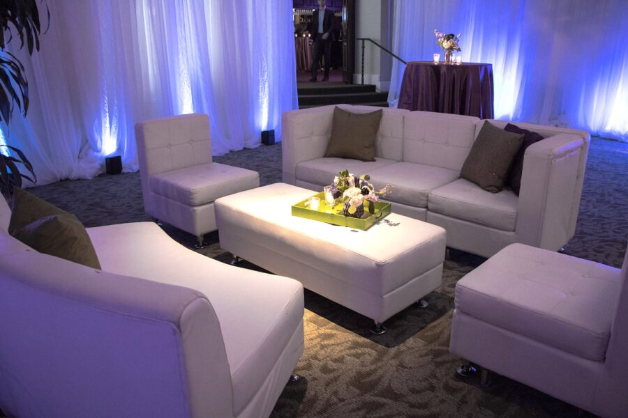 White Leather Couch Rental