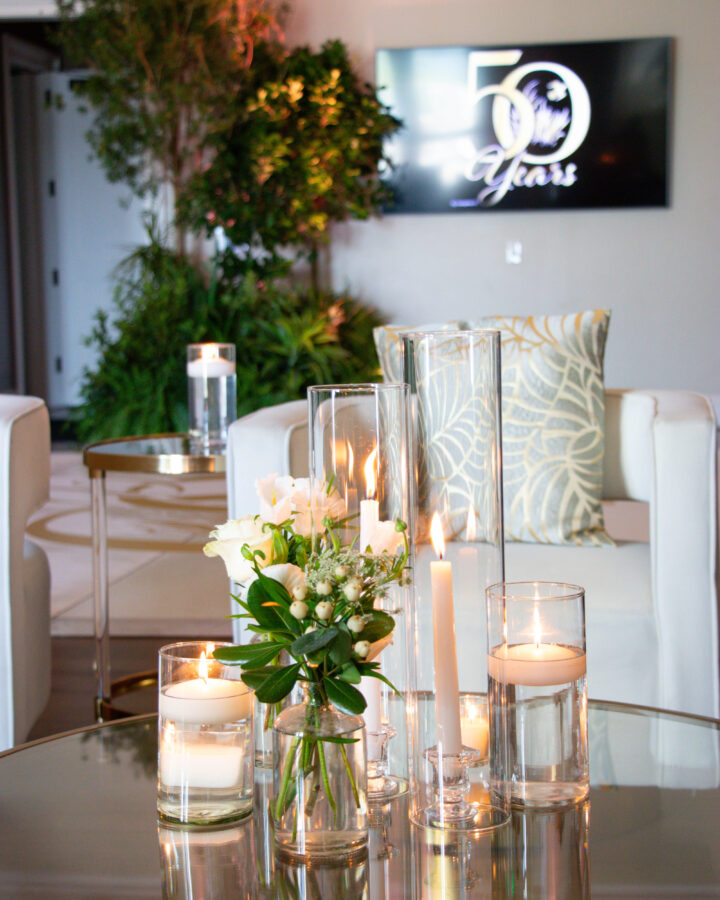 Sawgrass Country Club 50th Anniversary tablescape 