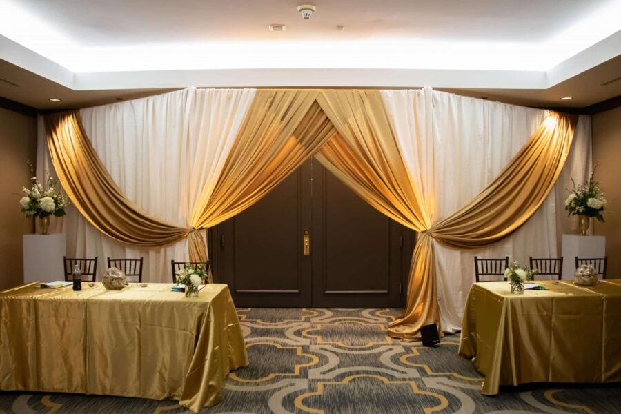 Ceiling fabric treatments