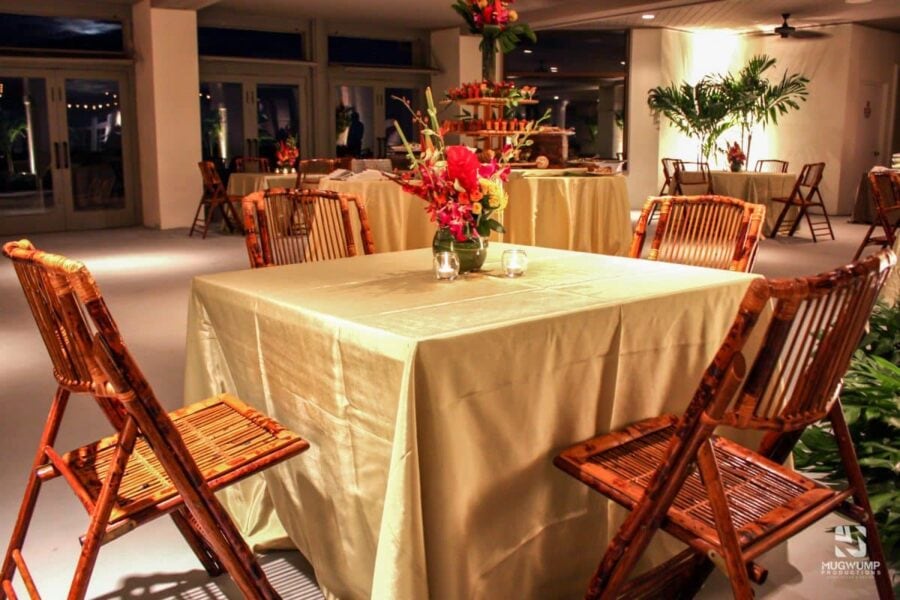 Tropical-Themed-Event-Decor-Tables-Greenery-Centerpieces