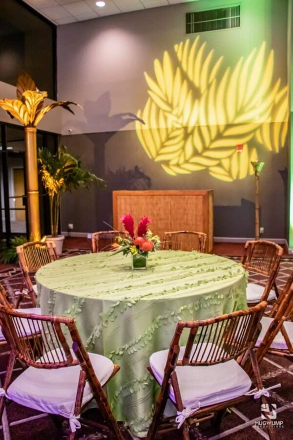 Tropical-Themed-Chairs-Linens-Floral-Centerpiece-Event-Table-Decor