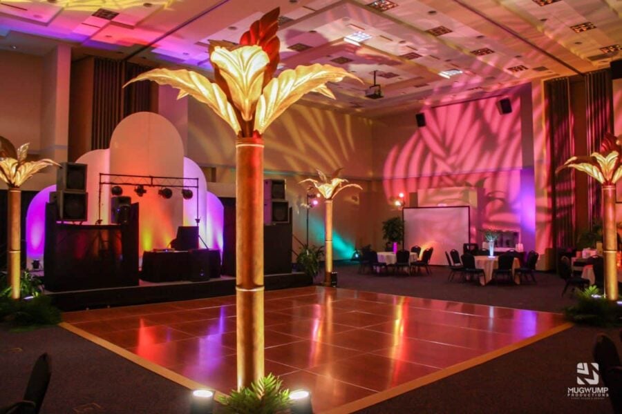 Tropical-Themed-Event-Dance-Floor-Stage-Setup-Jacksonville