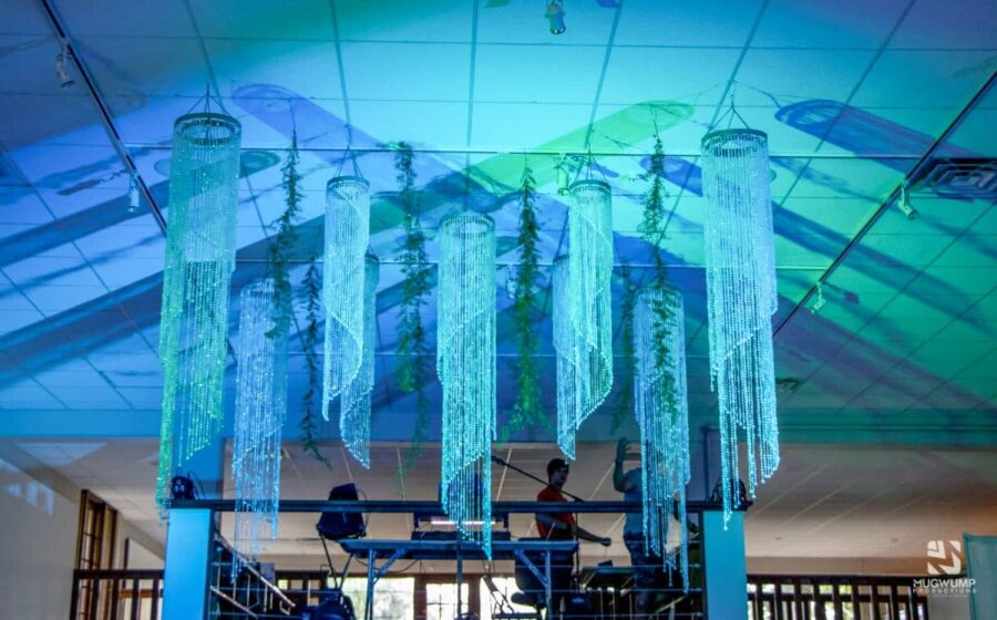 Underwater-Themed-Lighting-Greenery-Ceiling-Decor