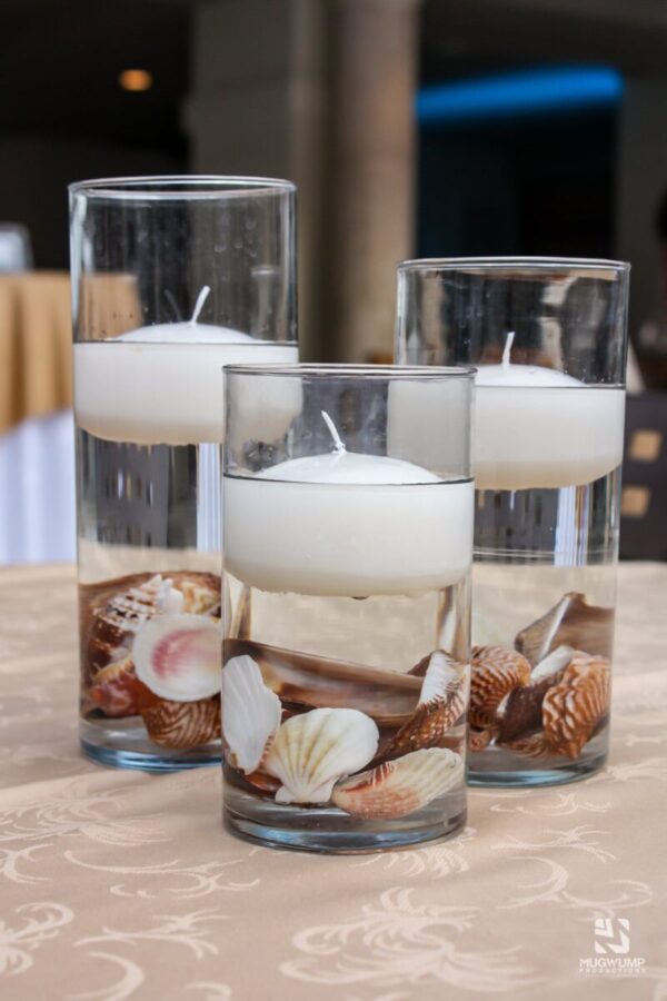 Beach-Themed-Floating-Candle-Table-Display