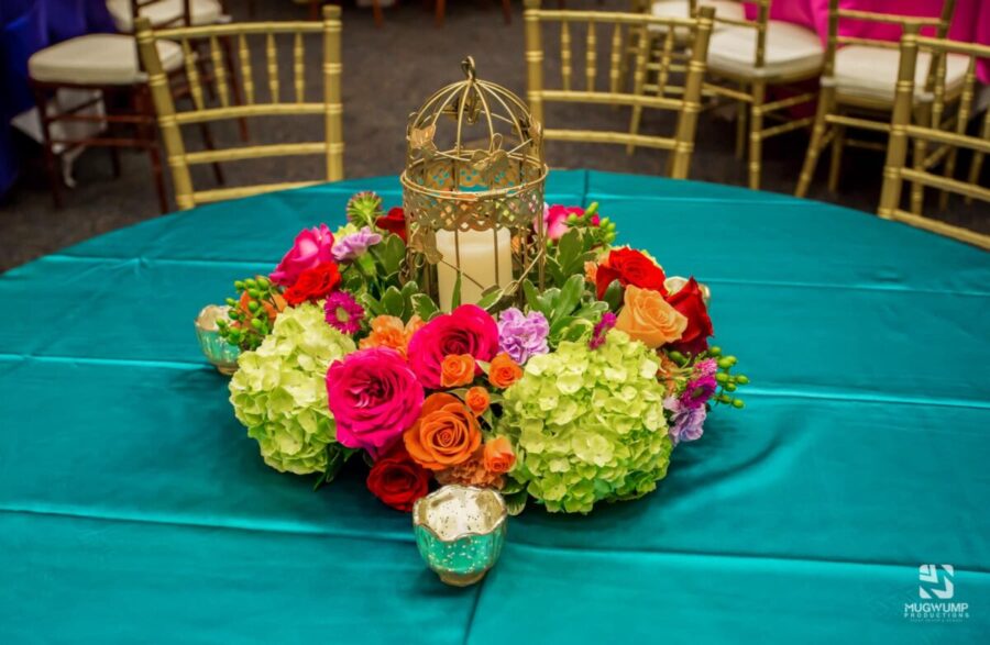 Bright-Floral-Arrangement-Bird-Cage-Candle-Holder