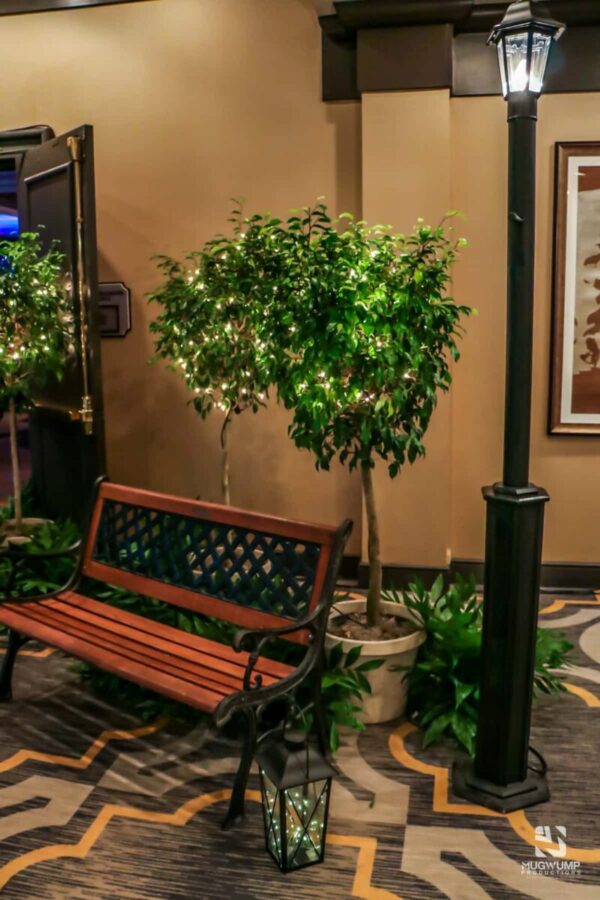 Decorative-Park-Bench-Fake-Trees
