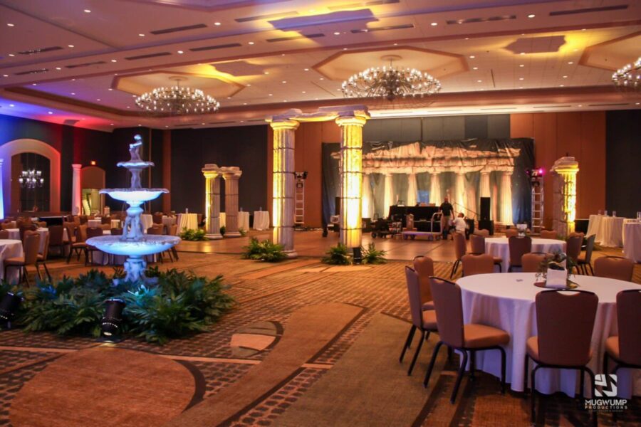 Greek-Themed-Event-Decor-Water-Fountain