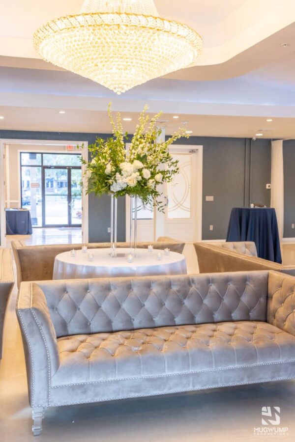 Grey-Tufted-Couch-Rental-Jacksonville-FL