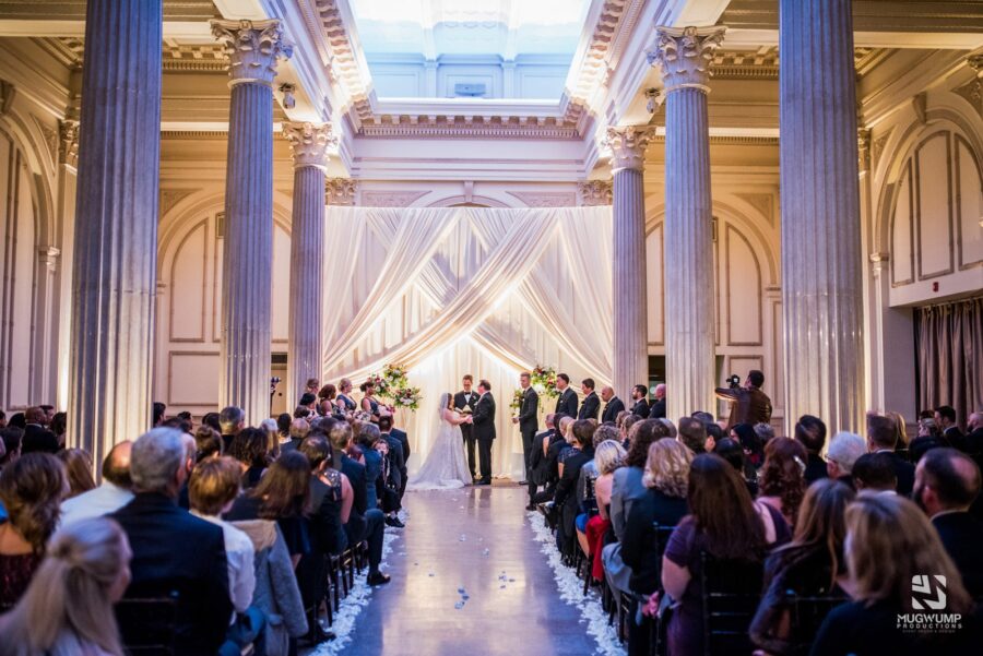 Indoor-Wedding-Venue-With-White-Draping