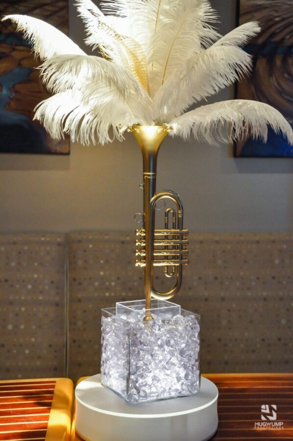Jazz-Themed-Event-Decor-Trumpet-Vase