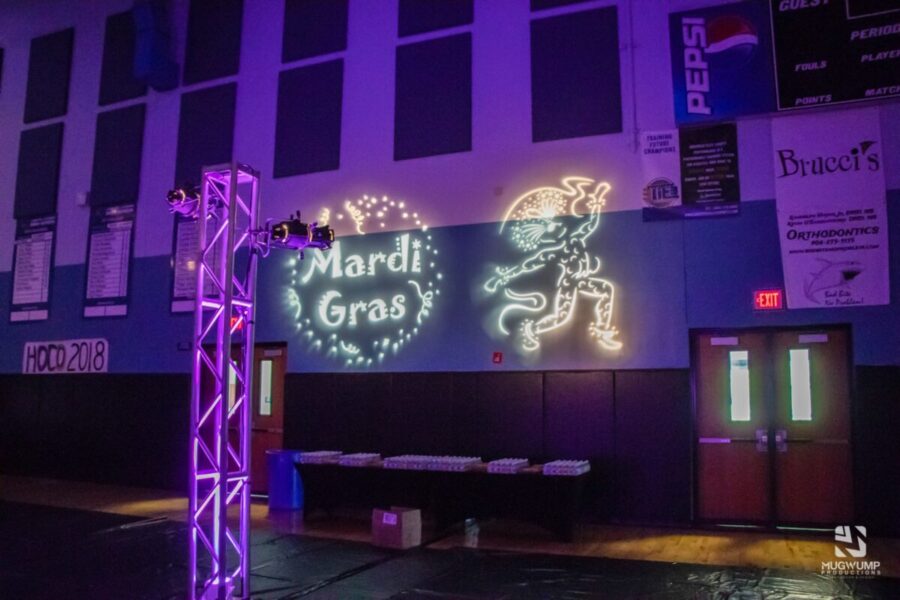 Mardi-Gras-Themed-Wall-Projection