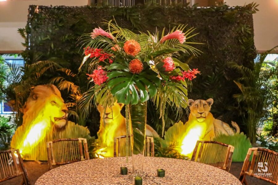 Pink-And-Orange-Greenery-Floral-Arrangement