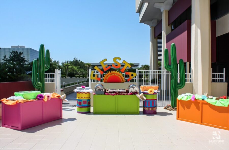 Pink-Green-Orange-Bar-Food-Display
