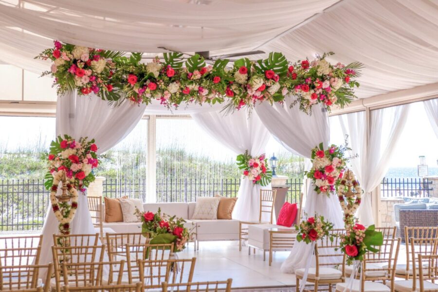 Pink-Vibrant-Wedding-Floral-Arrangement