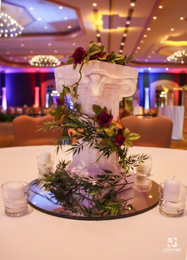 Red-Rose-Greek-Themed-Table-Centerpiece