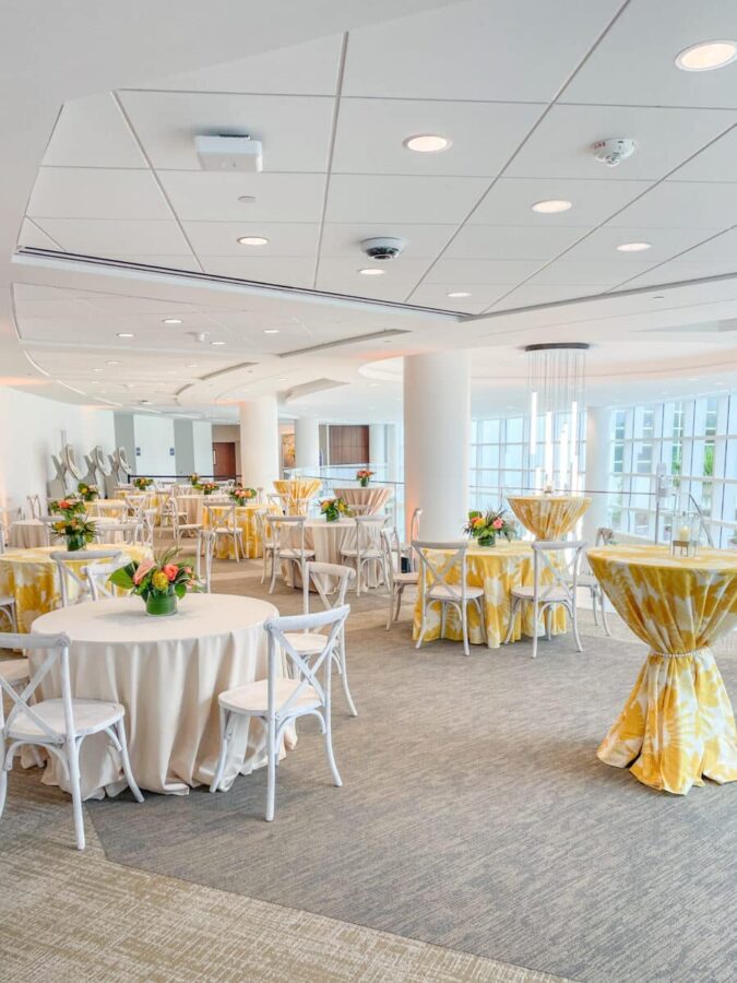 Yellow-Table-Linens-Cocktail-Party-Decor